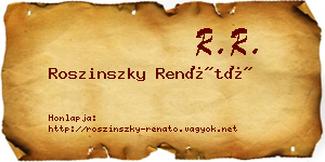 Roszinszky Renátó névjegykártya