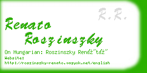 renato roszinszky business card